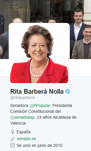 Senado Rita Barberá Twitter Sueldos Públicos